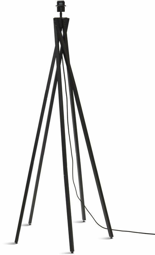 Lampadaire en bambou noir avec abat-jour en bois noir 146x50 cm Java - Good & Mojo - The Cool Republic