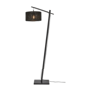 Lampadaire en bambou noir avec abat-jour en bois noir 150x30 cm Iguazu - Good & Mojo - The Cool Republic