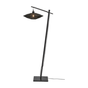 Lampadaire en bambou noir avec abat-jour en bois noir 150x40 cm Iguazu - Good & Mojo - The Cool Republic