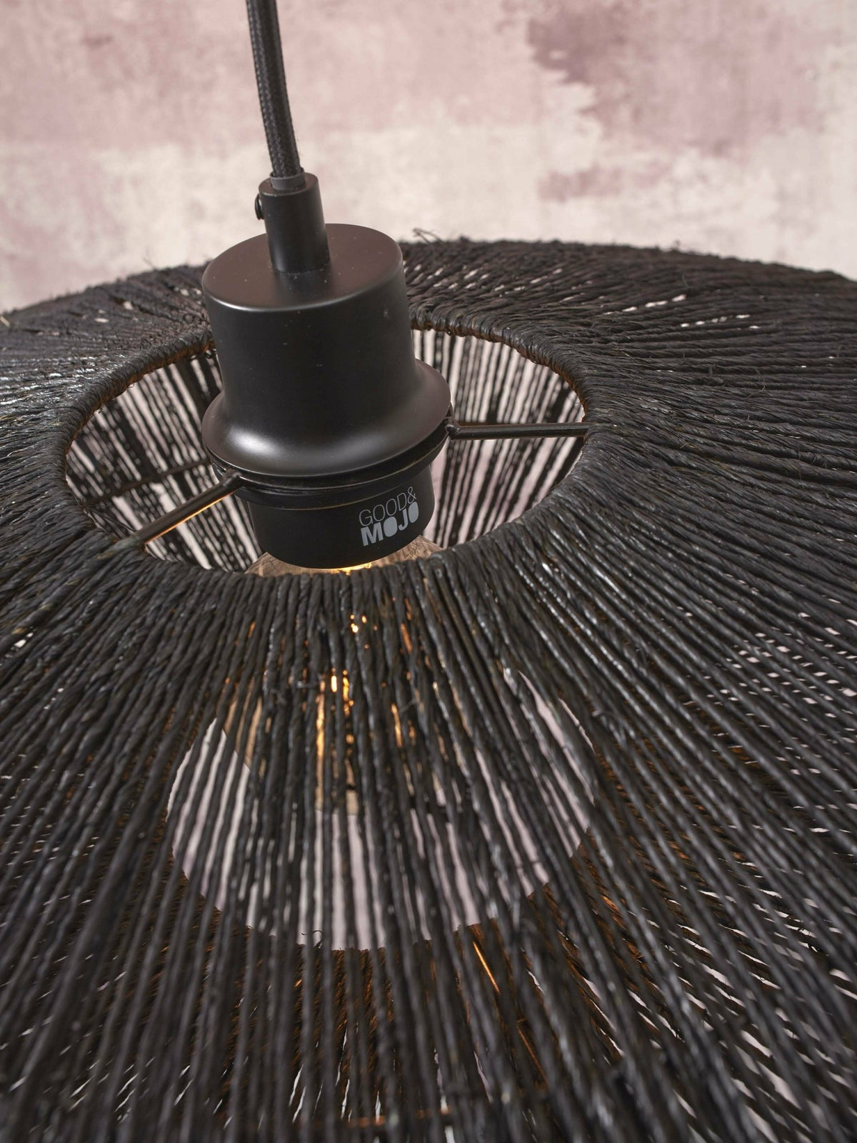 Floor Lamp Iguazu S Bamboo Bl. H.150Cm/Shade 40X12Cm Jute. Black - Good & Mojo - The Cool Republic