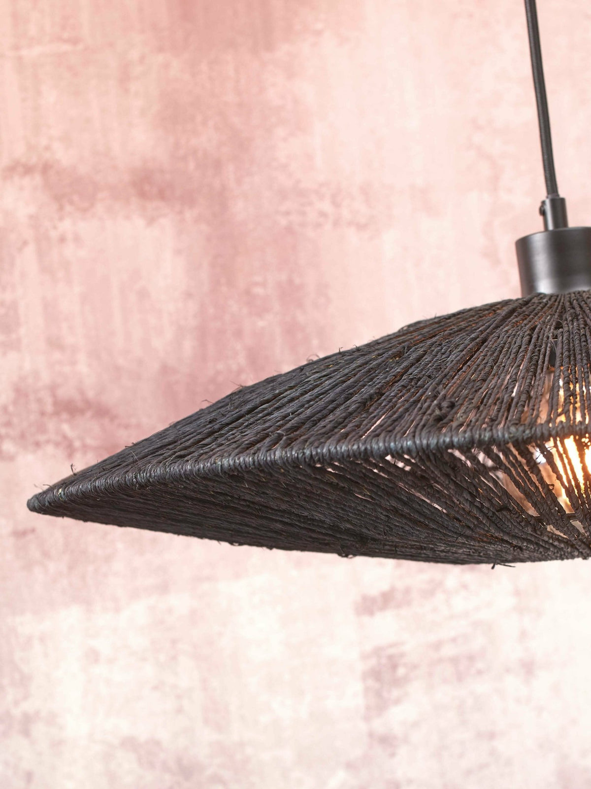 Floor Lamp Iguazu S Bamboo Bl. H.150Cm/Shade 40X12Cm Jute. Black - Good & Mojo - The Cool Republic