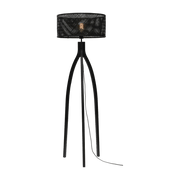 Lampadaire en bambou noir avec abat-jour en bois noir 150x50 cm Java - Good & Mojo - The Cool Republic