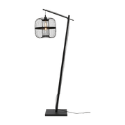 Lampadaire en bambou noir avec abat-jour en bois noir 176x38 cm Hokkaido - Good & Mojo - The Cool Republic
