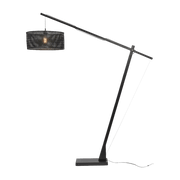 Lampadaire en bambou noir avec abat-jour en bois noir 207x50 cm Java - Good & Mojo - The Cool Republic