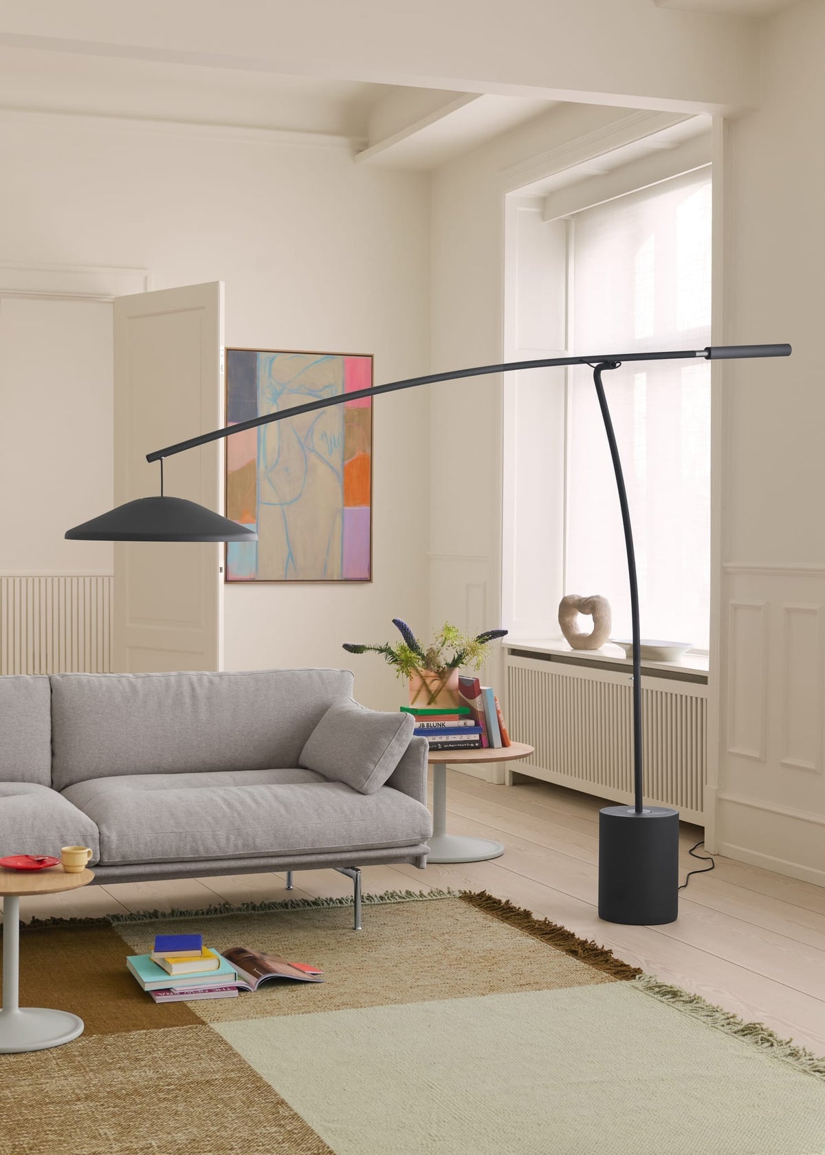 Lampadaire en béton et acier anthracite noir 188cm Contra - Muuto — vue 2