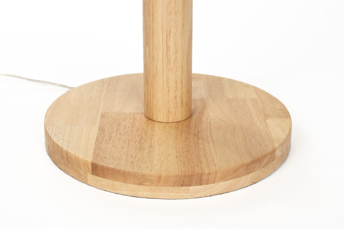 Lampadaire en bois d’hévéa et tissu blanc 149cm Scallop - Dutchbone — vue 6