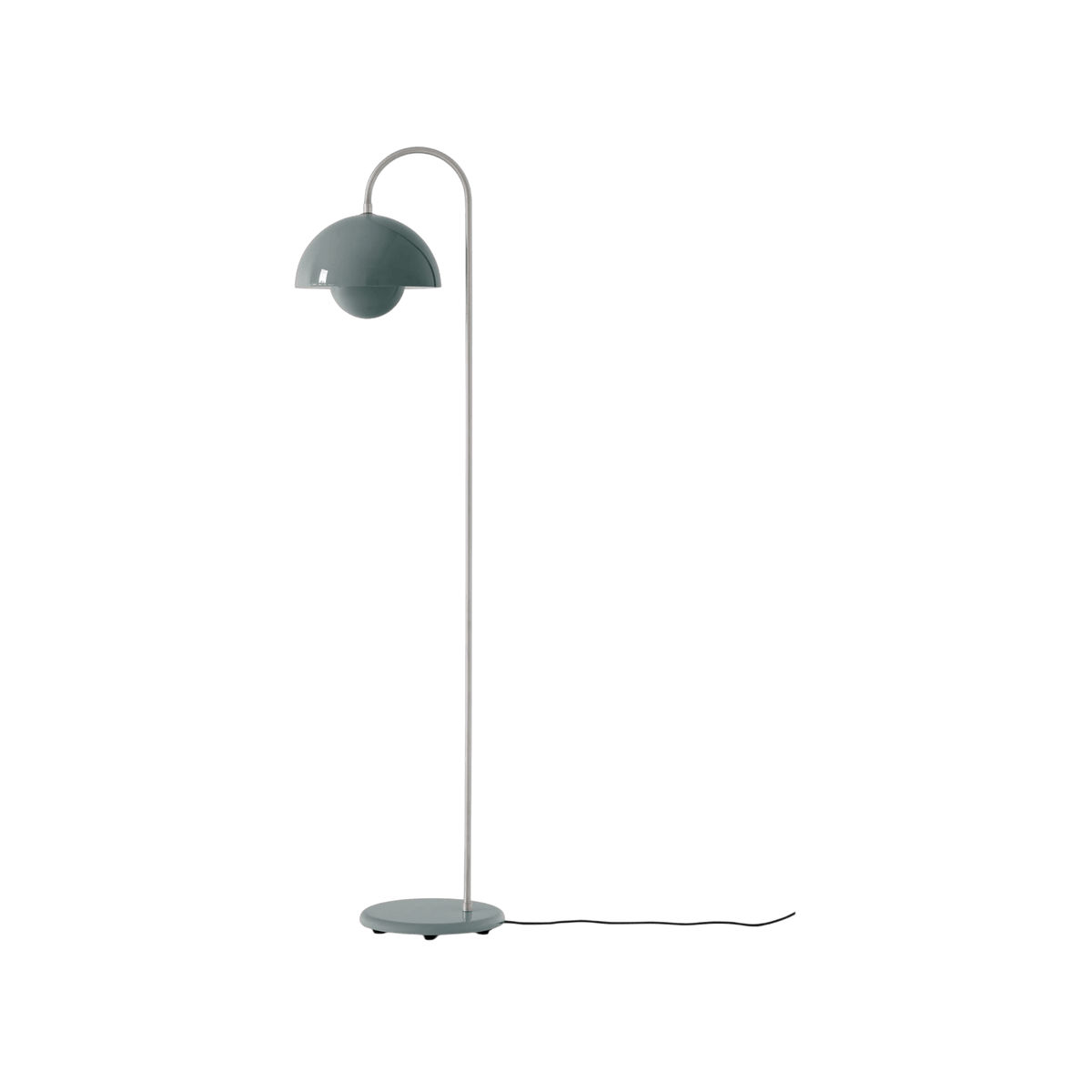Lampadaire en chrome et acier peint bleu pierre 122cm Flowerpot VP12 - &tradition - The Cool Republic