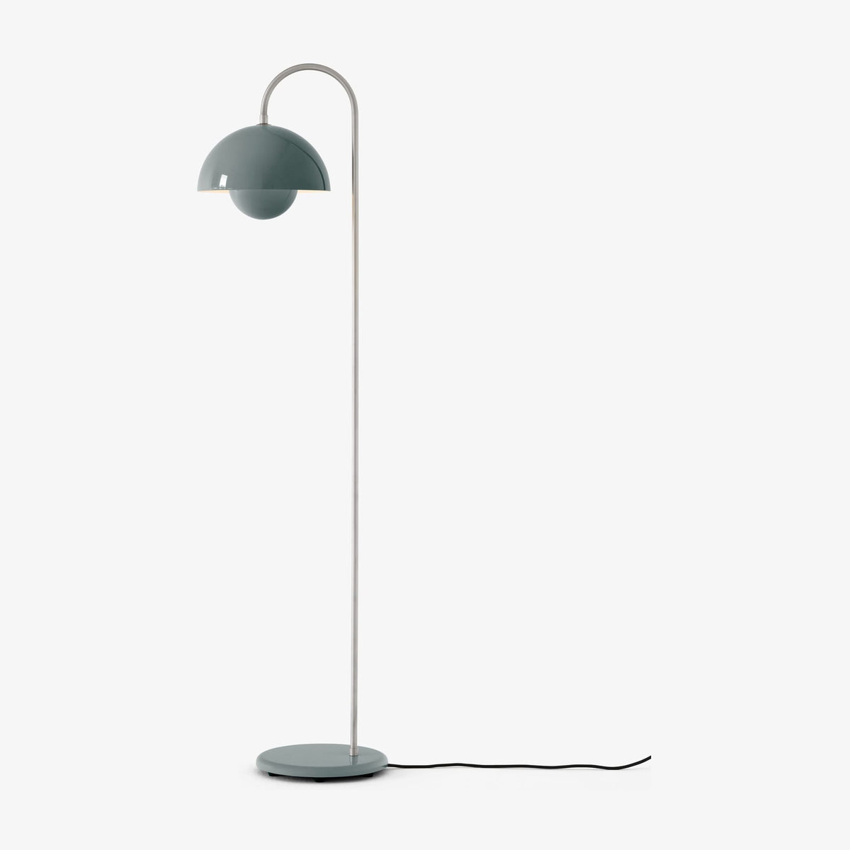 Lampadaire en chrome et acier peint bleu pierre 122cm Flowerpot VP12 - &tradition — vue 3