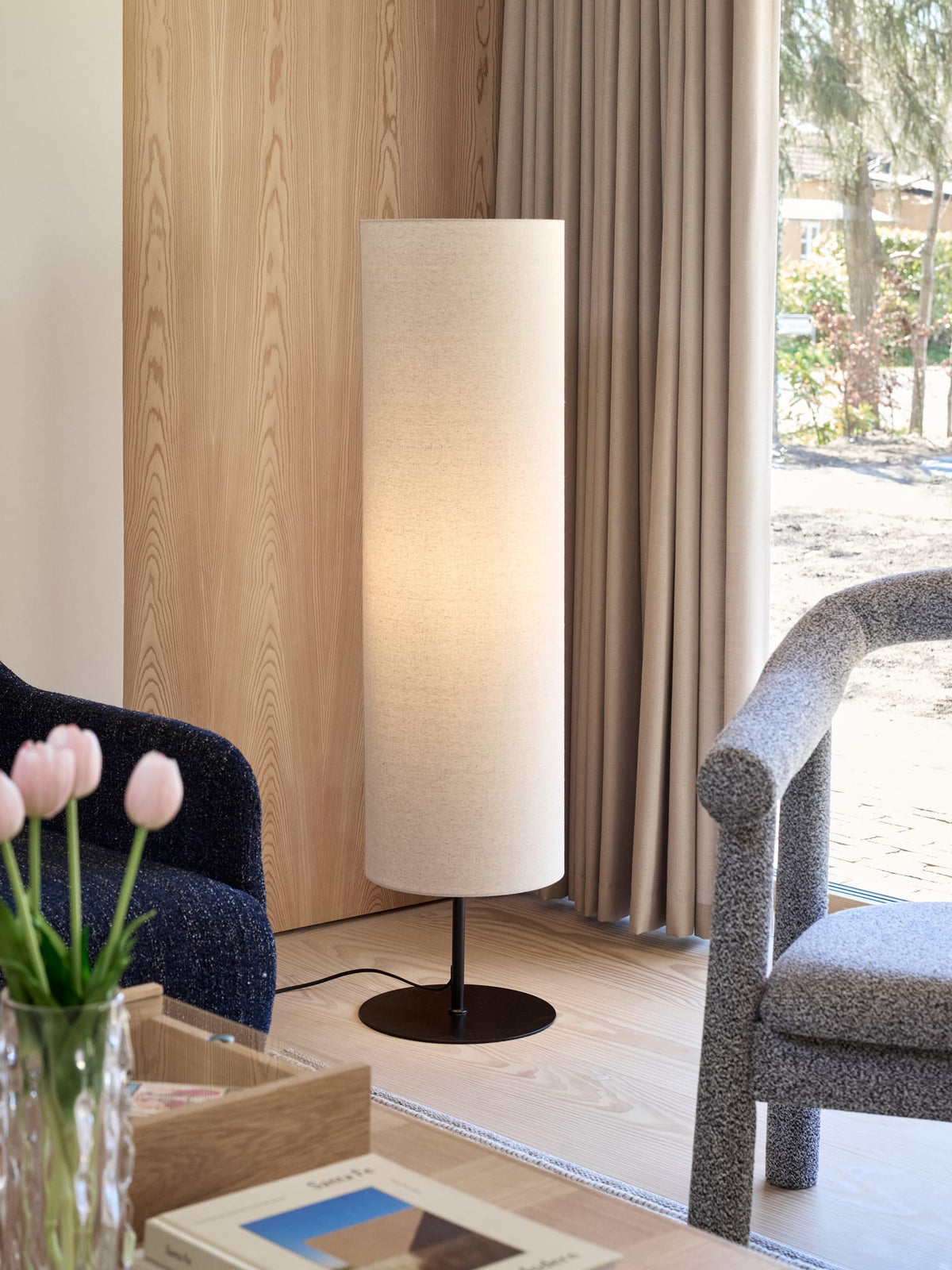 Lampadaire en coton blanc cassé 120cm Sable - Hübsch — vue 3