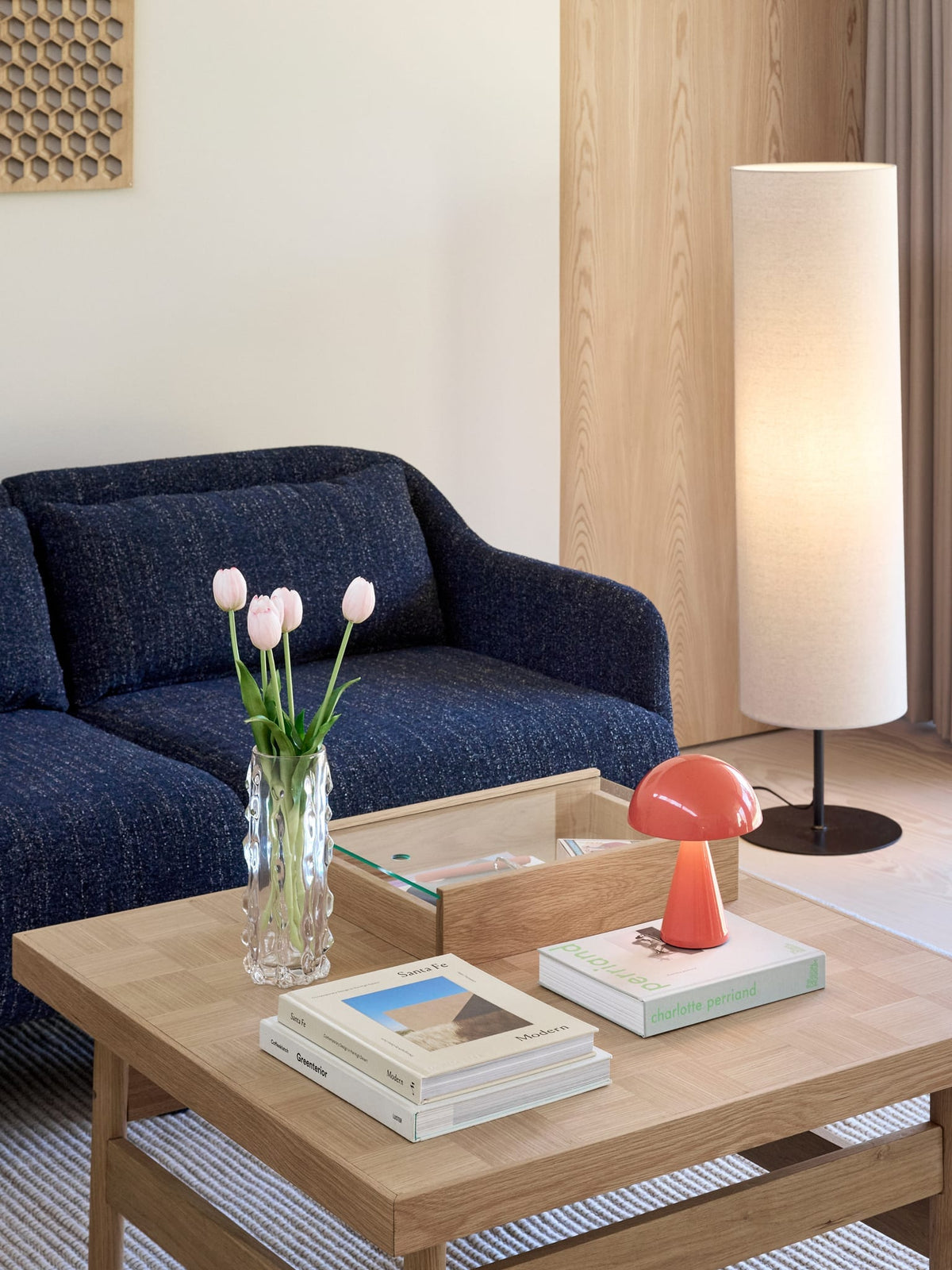 Lampadaire en coton blanc cassé 120cm Sable - Hübsch — vue 4