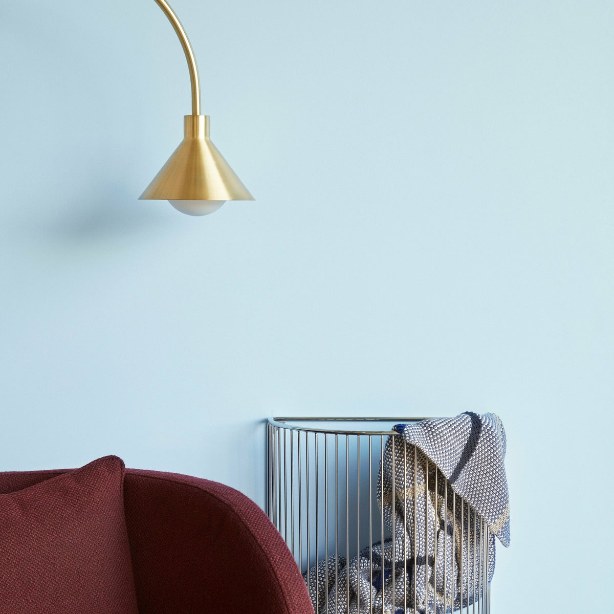 Lampadaire en laiton et marbre doré - Hübsch - The Cool Republic