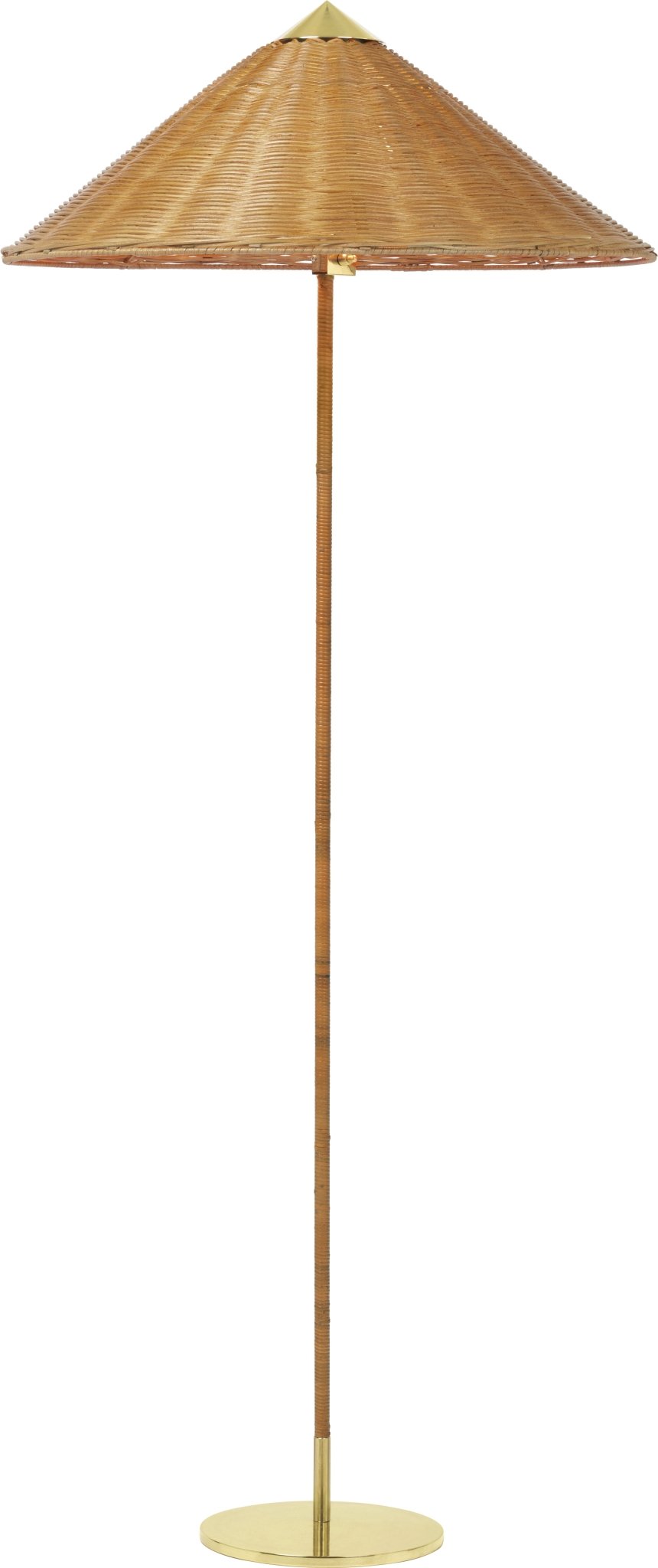 Lampadaire en laiton et osier Modèle 9602 - Gubi - The Cool Republic