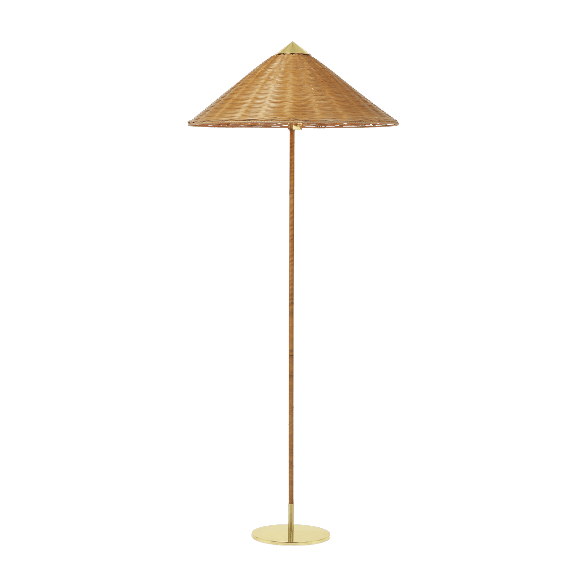 Lampadaire en laiton et osier Modèle 9602 - Gubi - The Cool Republic