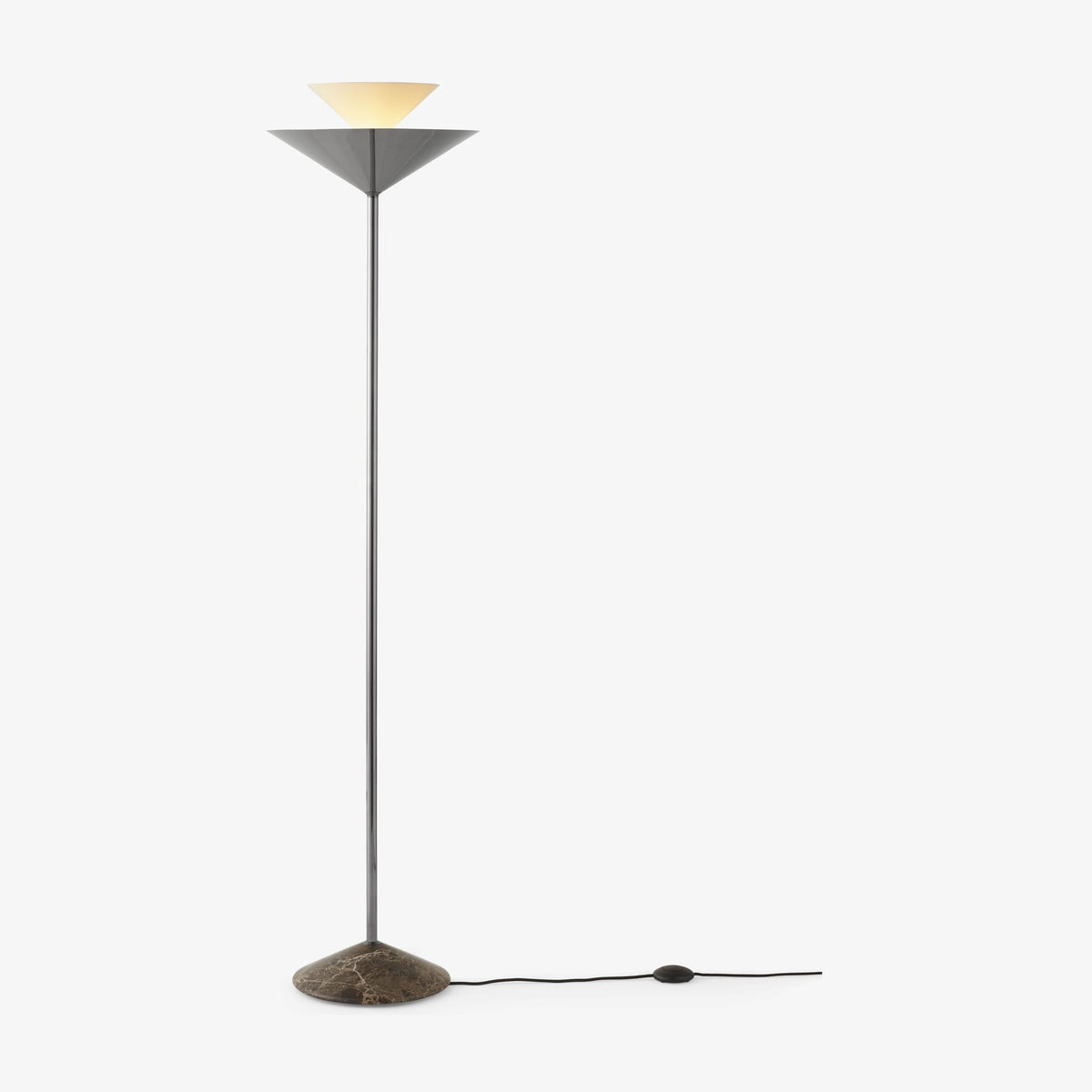 Lampadaire en marbre et chrome foncé gris 150cm Gio LN28 - &tradition - The Cool Republic