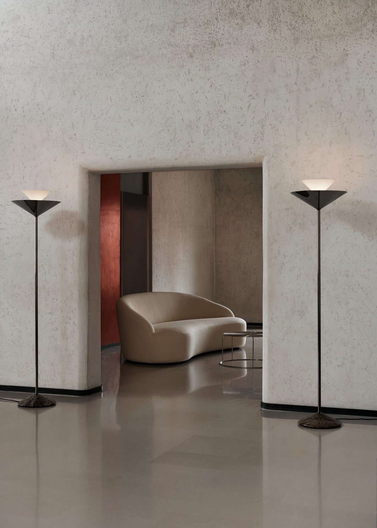 Lampadaire en marbre et chrome foncé gris 150cm Gio LN28 - &tradition — vue 10