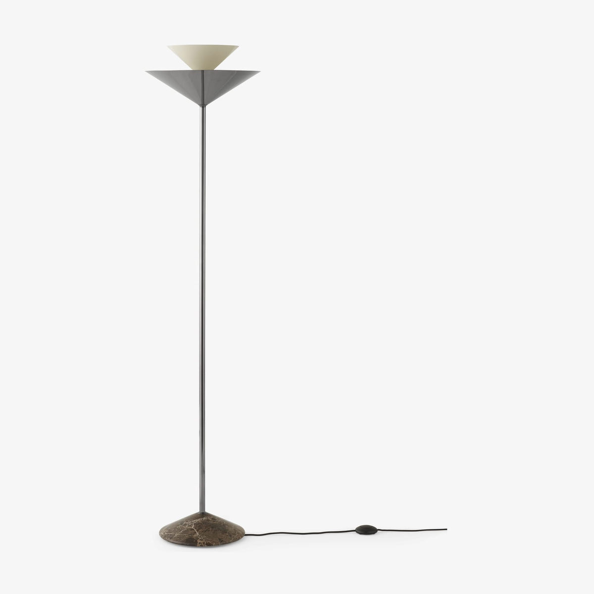 Lampadaire en marbre et chrome foncé gris 150cm Gio LN28 - &tradition — vue 13