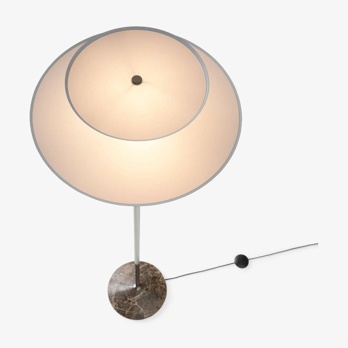 Lampadaire en marbre et chrome foncé gris 150cm Gio LN28 - &tradition — vue 15