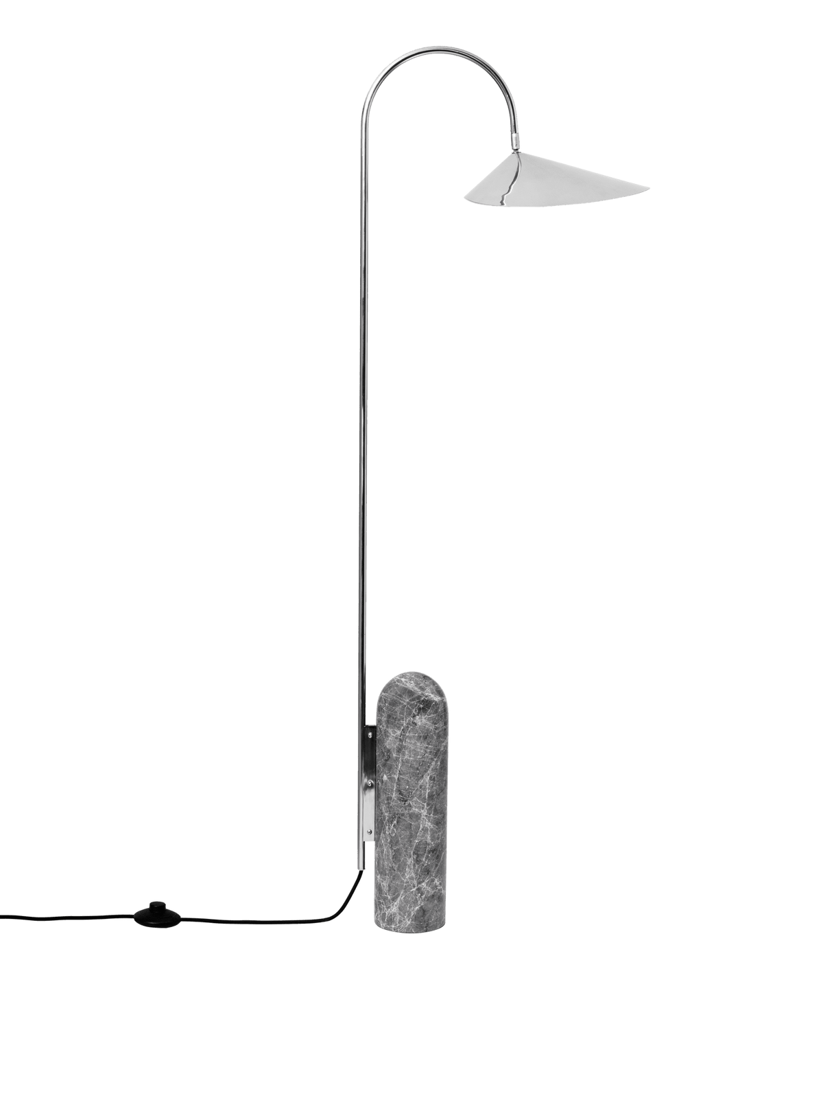 Lampadaire en marbre gris et acier inoxydable Arum - Ferm Living - The Cool Republic