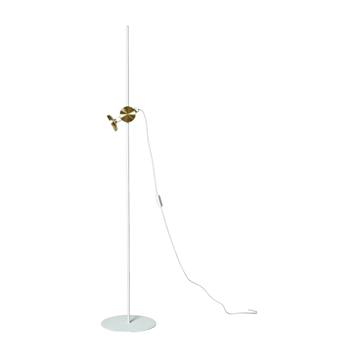 Lampadaire en métal blanc et laiton Blend - Pholc - The Cool Republic
