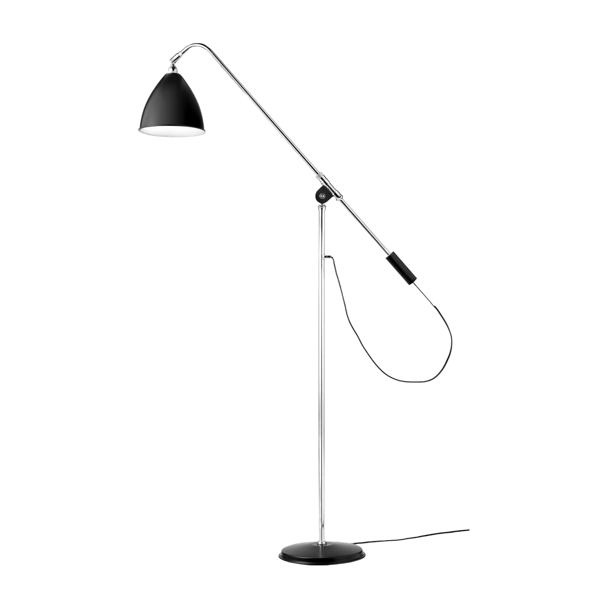 Lampadaire en métal chromé et noir Bestlite BL4 - Gubi - The Cool Republic