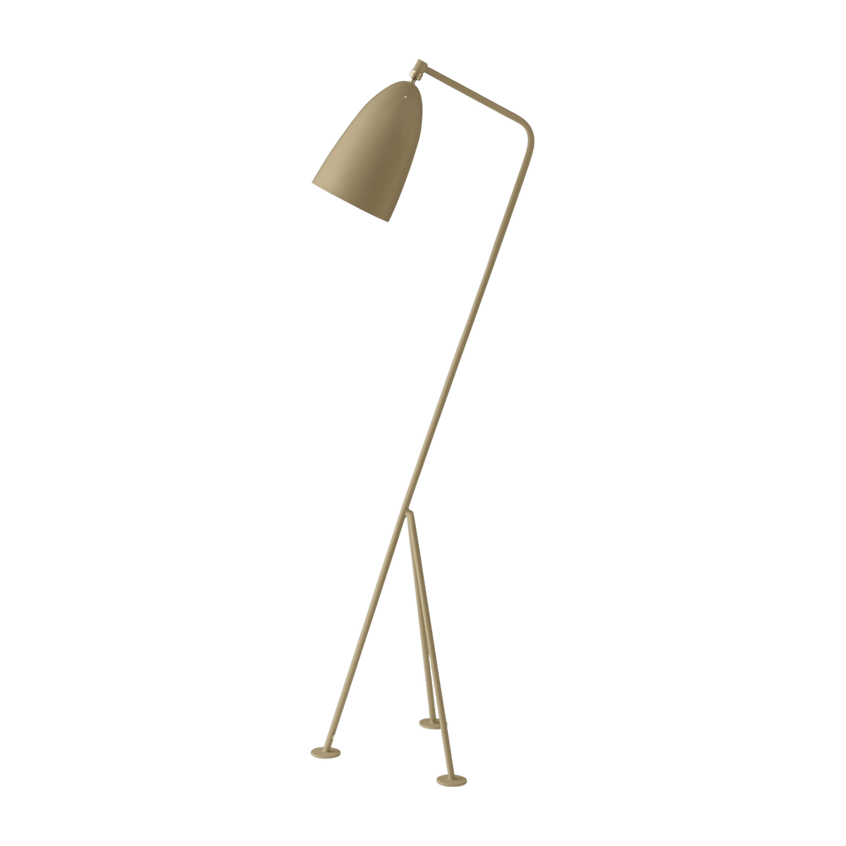Light brown floor lamp in brass - Gubi - The Cool Republic