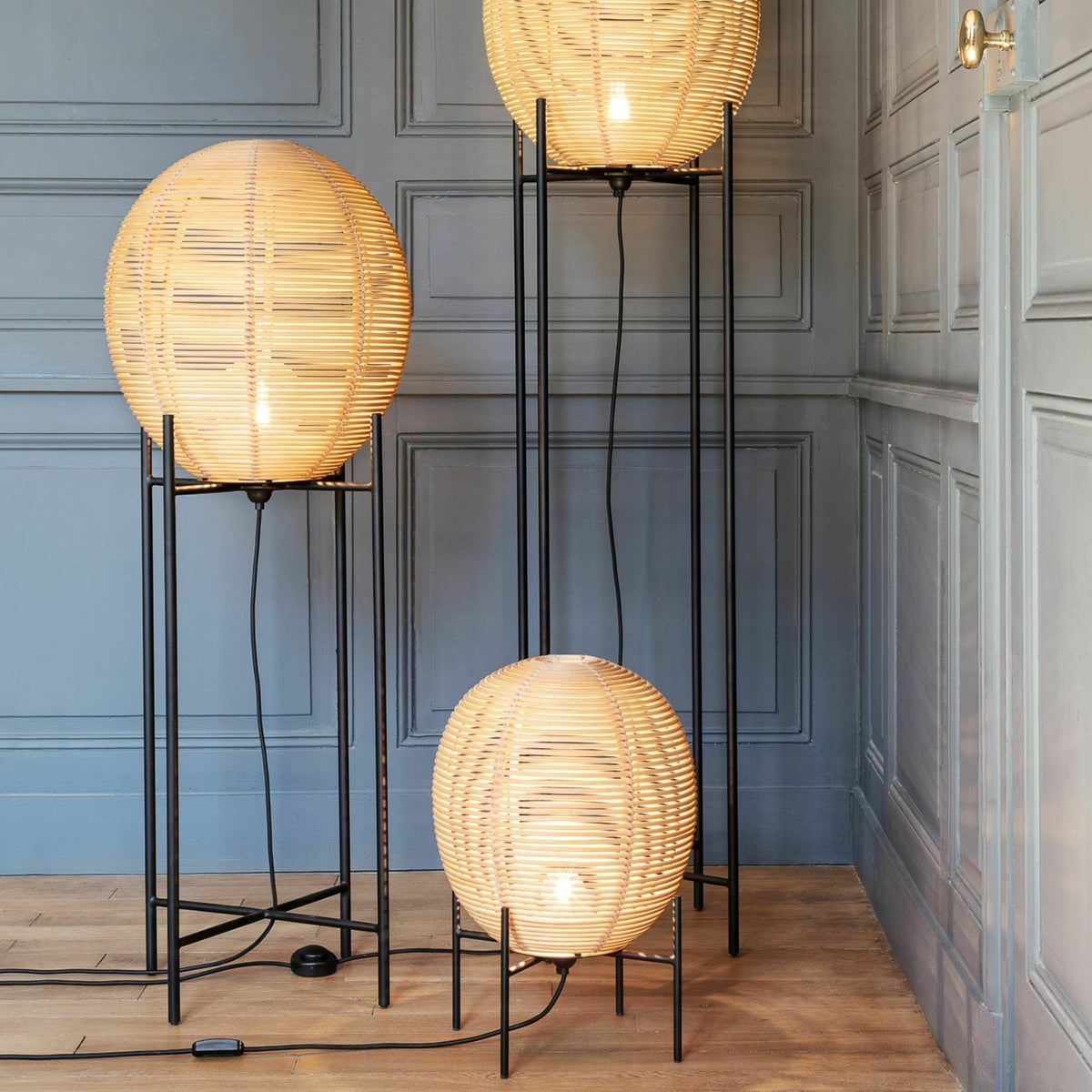 Lampadaire en rotin 115 cm Sari - Vincent Sheppard - The Cool Republic