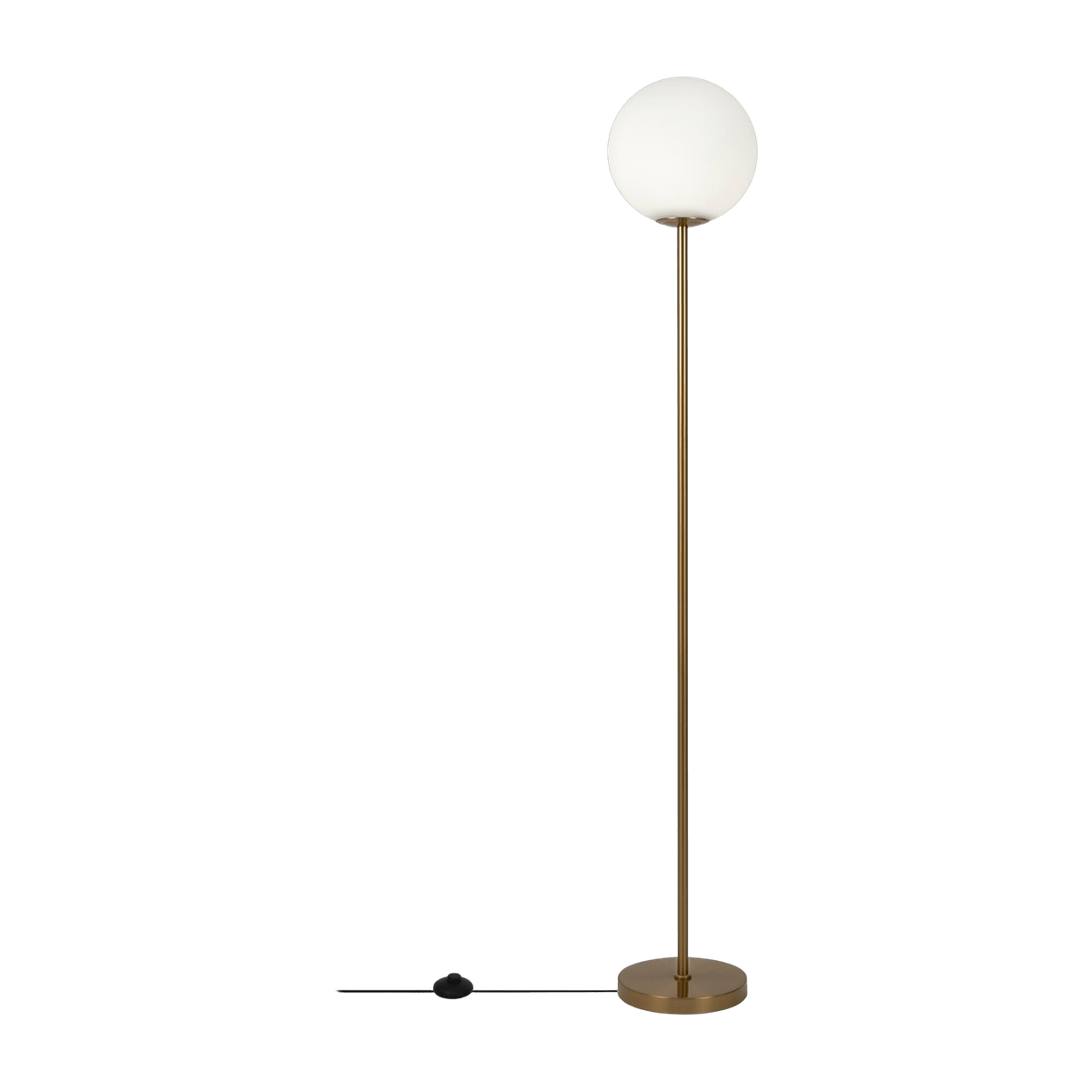 Lampadaire en verre dépoli et métal couleur laiton 155 cm Ring - Maytoni - The Cool Republic
