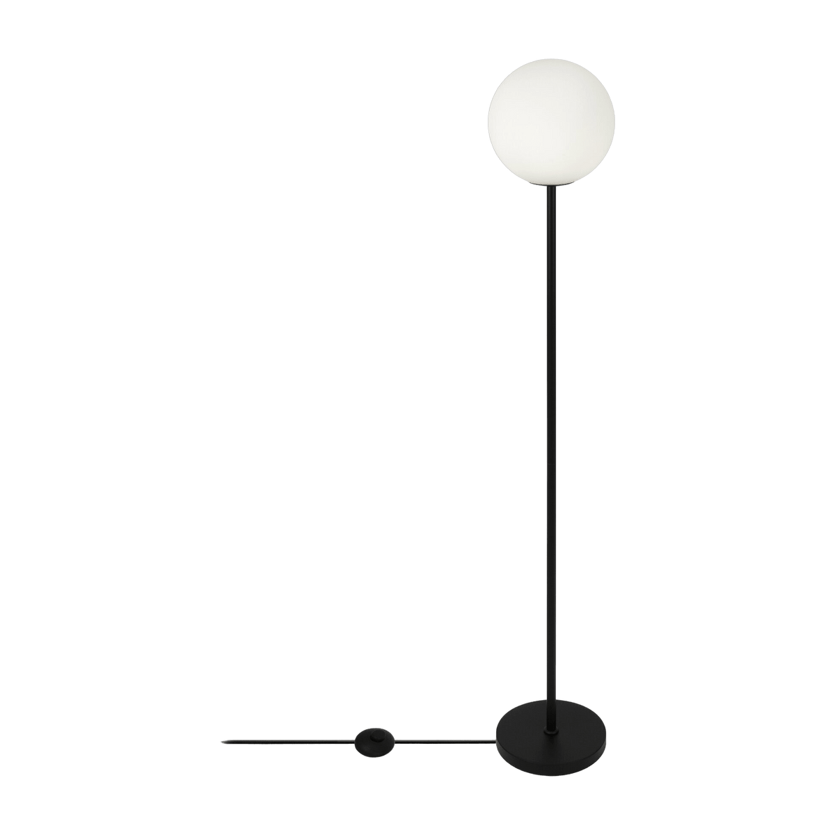 Lampadaire en verre dépoli et métal noir 155 cm Ring - Maytoni - The Cool Republic
