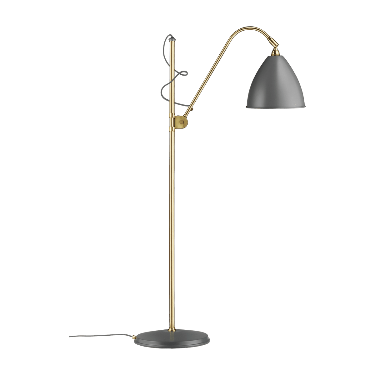 Lampadaire gris base dorée en laiton 21 cm BL3 - Gubi - The Cool Republic