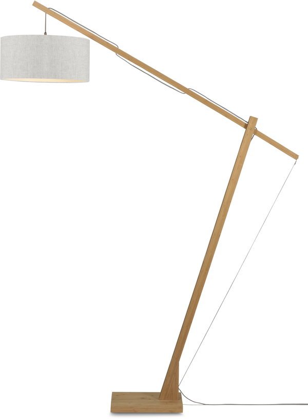 Lampadaire gris en bambou et lin Montblanc - Good & Mojo - The Cool Republic