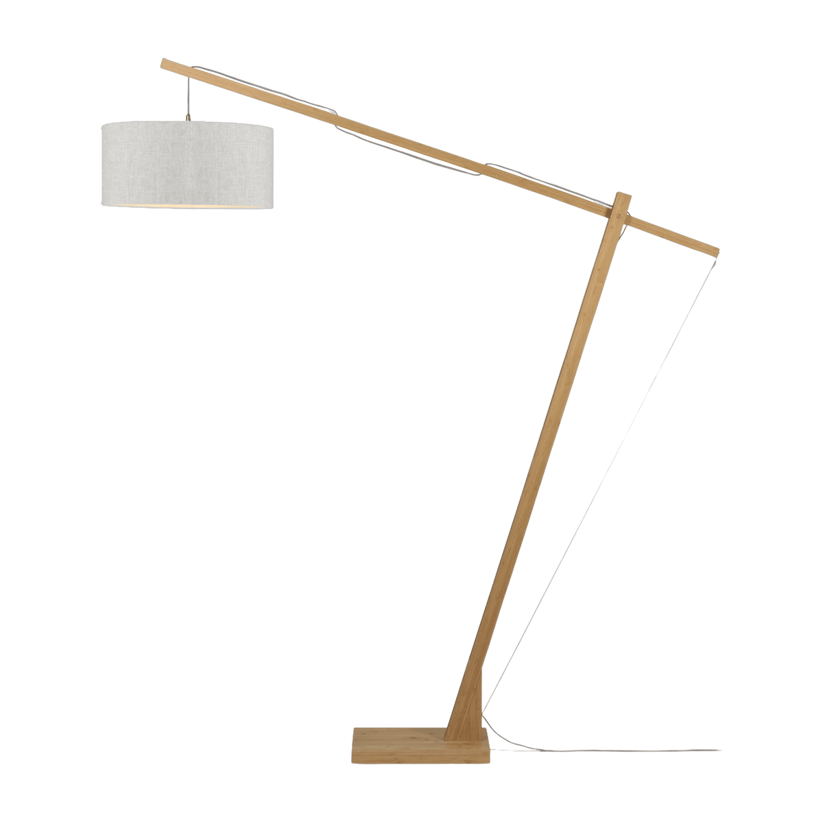 Lampadaire gris en bambou et lin Montblanc - Good & Mojo - The Cool Republic