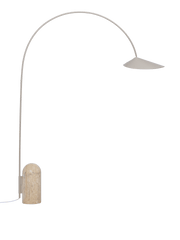 Lampadaire incurvé en travertin et acier beige Arum - Ferm Living - The Cool Republic