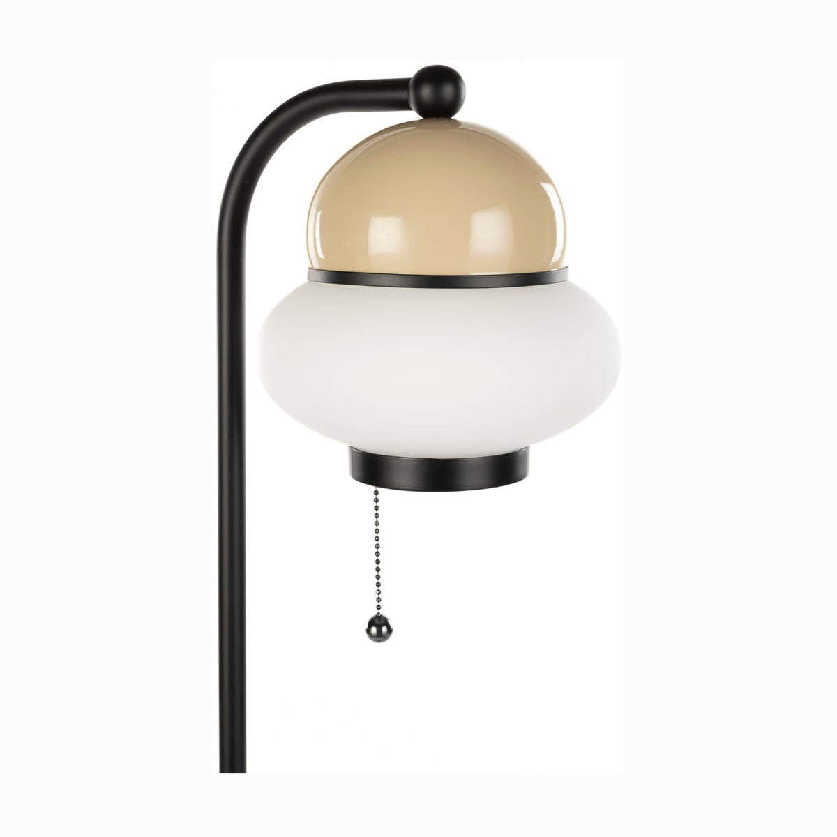 Lampadaire liseuse en métal noir et abat-jour en verre opalin beige 130,5cm Bumble - Zuiver — vue 5