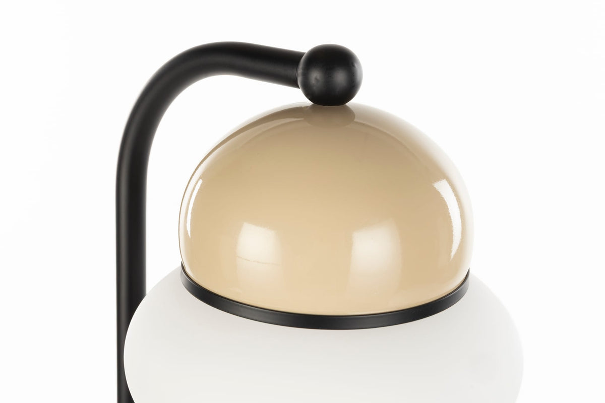 Lampadaire liseuse en métal noir et abat-jour en verre opalin beige 130,5cm Bumble - Zuiver — vue 6