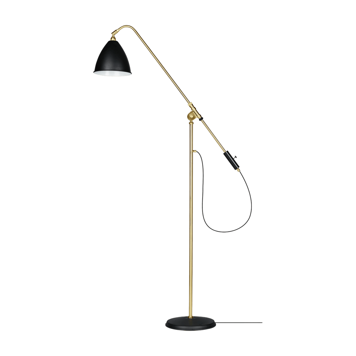 Lampadaire noir base dorée en laiton BL4 - Gubi - The Cool Republic