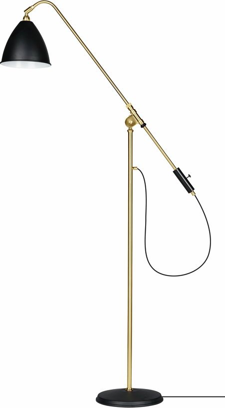 Lampadaire noir base dorée en laiton BL4 - Gubi - The Cool Republic