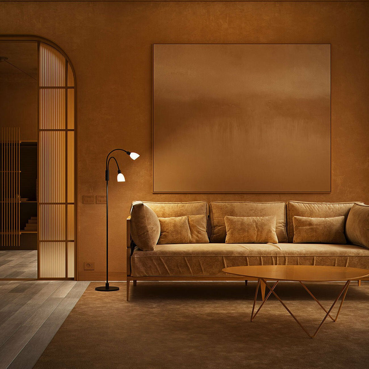 Black floor lamp Cut double - Herstal - The Cool Republic