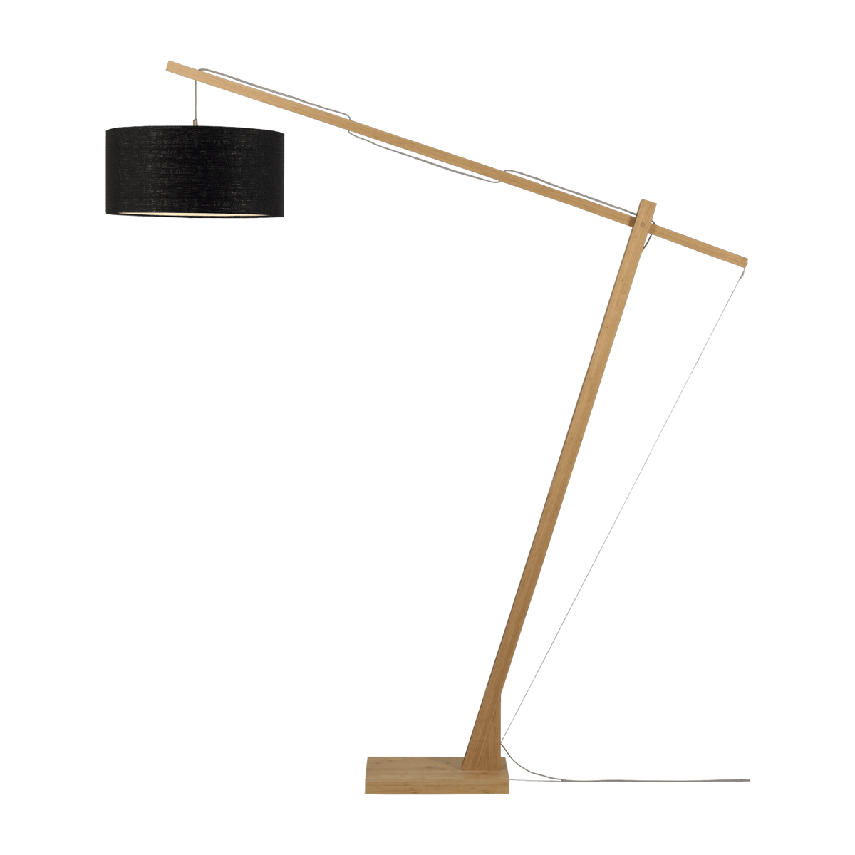 Lampadaire noir en bambou et lin Montblanc - Good & Mojo - The Cool Republic