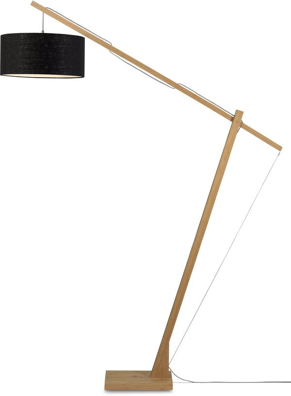 Lampadaire noir en bambou et lin Montblanc - Good & Mojo - The Cool Republic