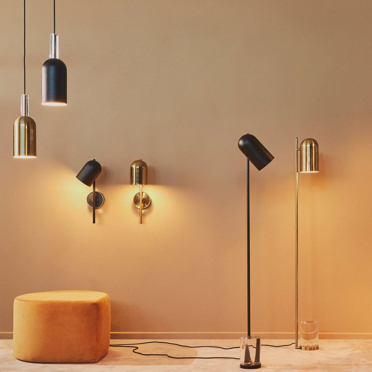 Lampadaire verre et noir Luceo - Aytm - The Cool Republic