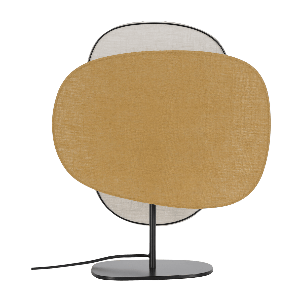 Table lamp 2 screens in birch linen and curry Screen 70's - Market Set - The Cool Republic