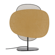 Lampe à poser 2 écrans en lin bouleau et curry 47,5 cm Screen 70's - Market set - The Cool Republic
