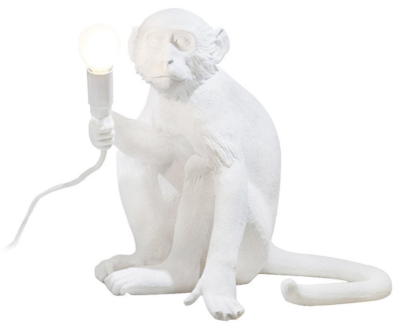 Lampe à poser blanche 32 cm Monkey assis - Seletti - The Cool Republic