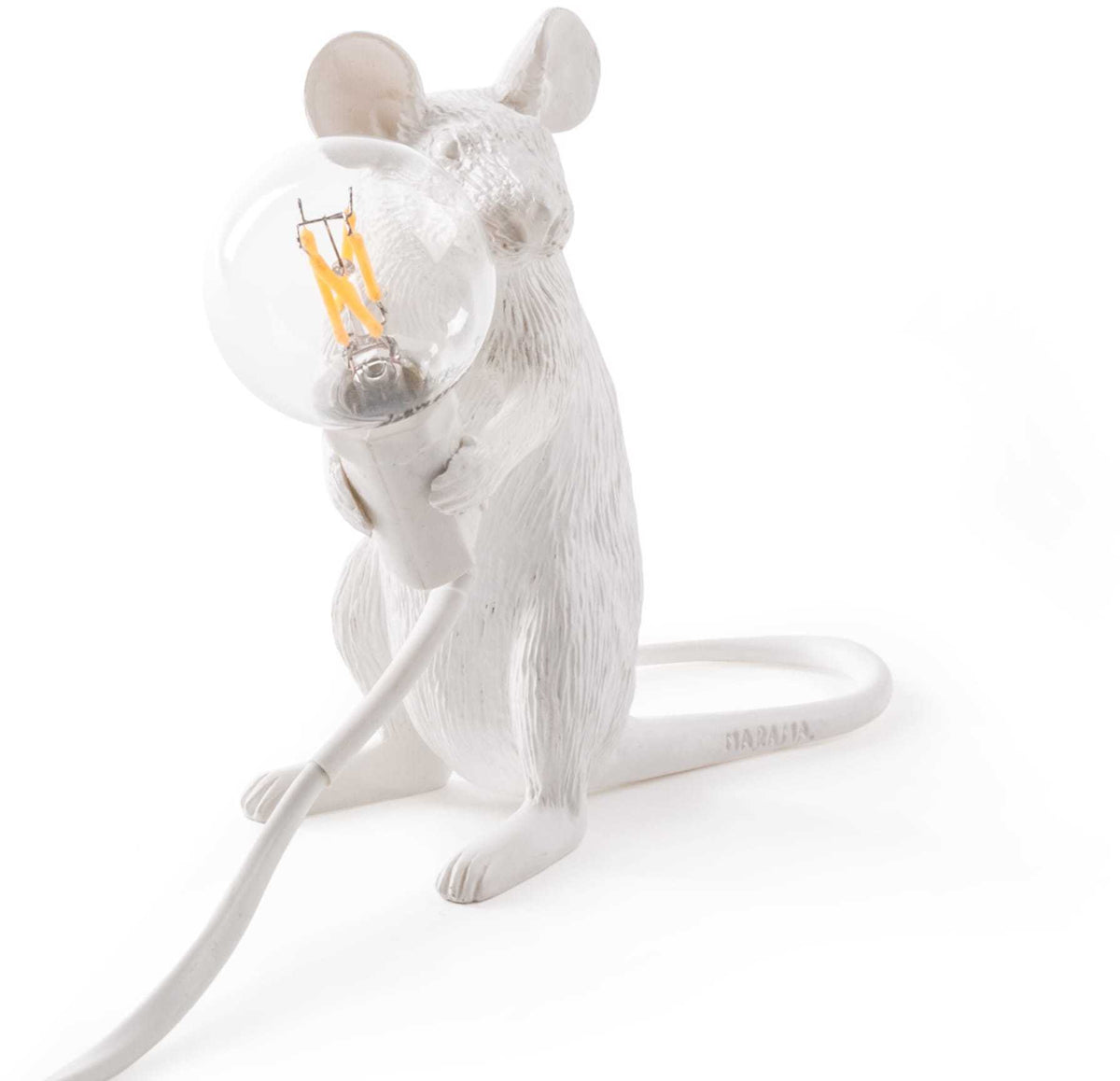Lampe à poser blanche souris assise nouvelle version 15 cm USB Mouse - Seletti - The Cool Republic