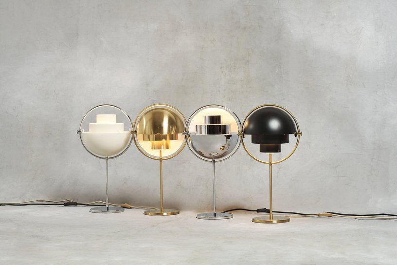 Lampe à poser chrome et métal blanc semi - mat Multi - Lite - Gubi - The Cool Republic