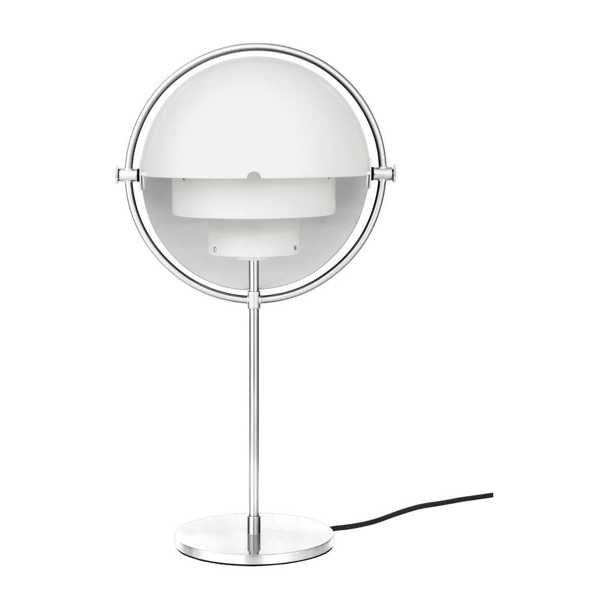 Lampe à poser chrome et métal blanc semi-mat Multi-Lite - Gubi - The Cool Republic