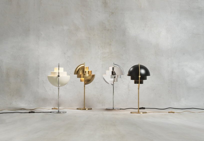 Lampe à poser chrome et métal blanc semi - mat Multi - Lite - Gubi - The Cool Republic