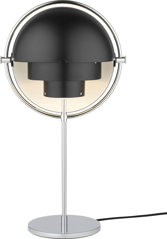 Lampe à poser chrome et métal noir semi - mat Multi - Lite - Gubi - The Cool Republic