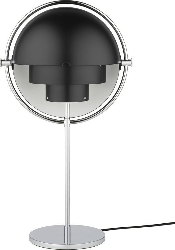 Lampe à poser chrome et métal noir semi - mat Multi - Lite - Gubi - The Cool Republic