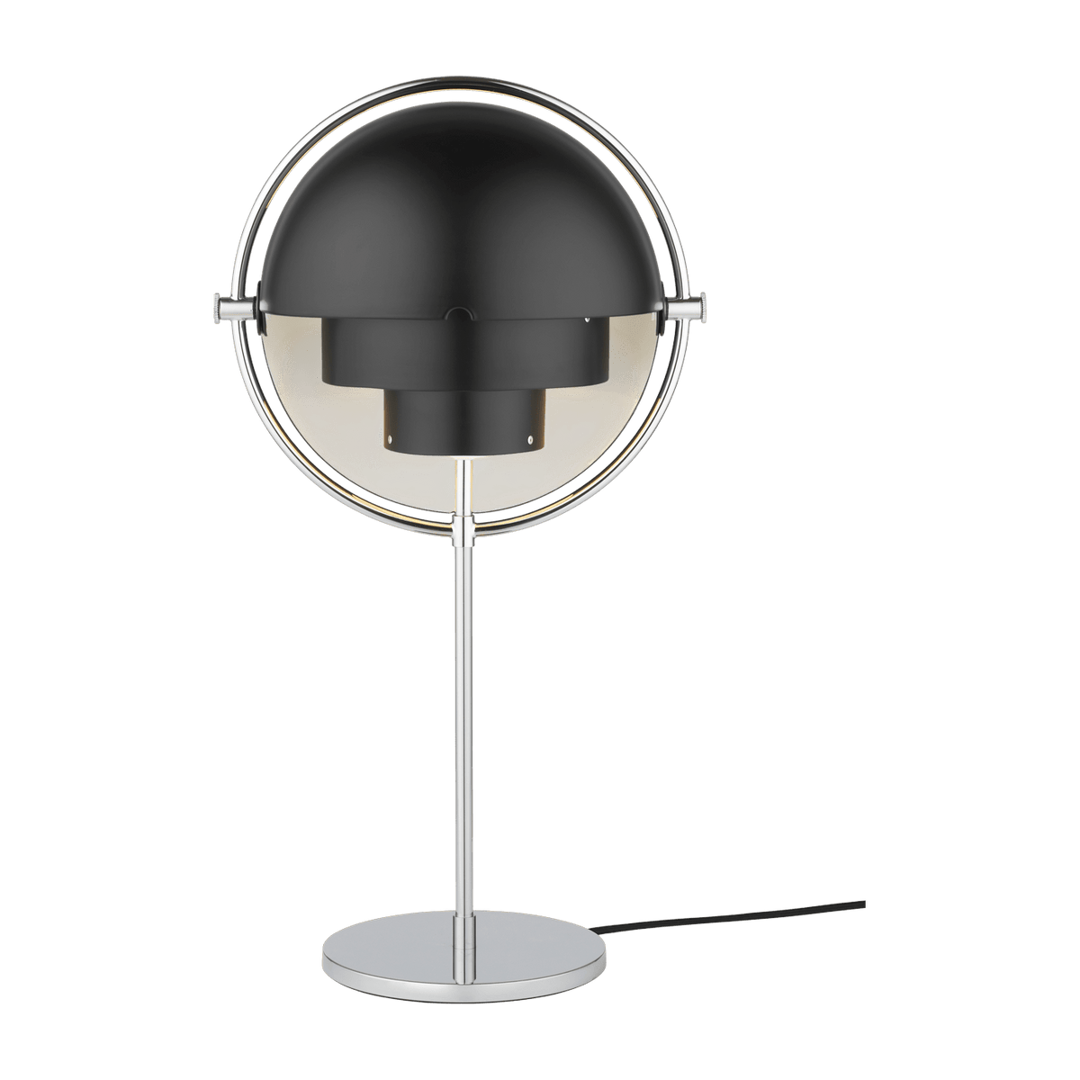 Lampe à poser chrome et métal noir semi-mat Multi-Lite - Gubi - The Cool Republic